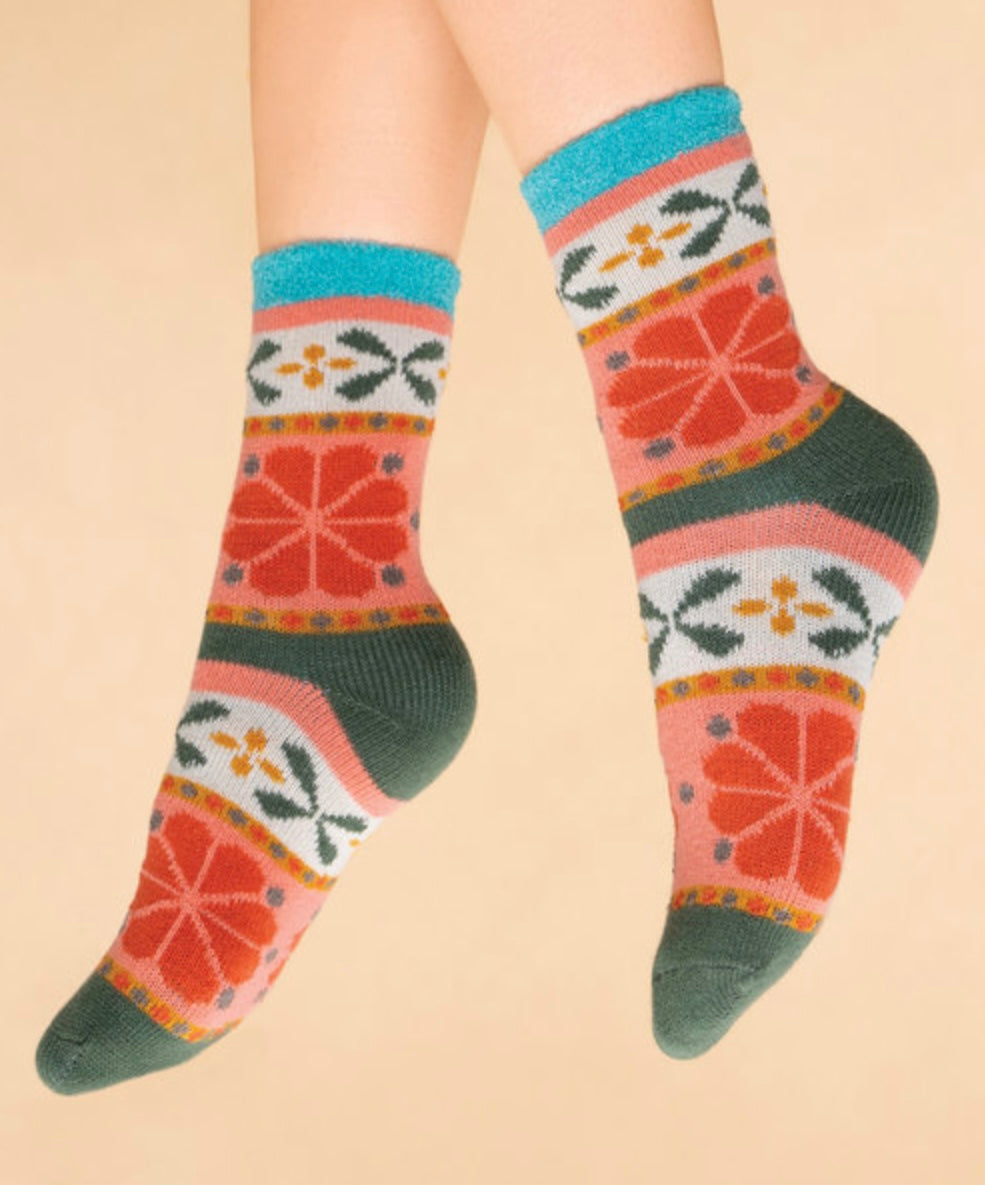 PETAL FAIR ISLE COSY SOCKS