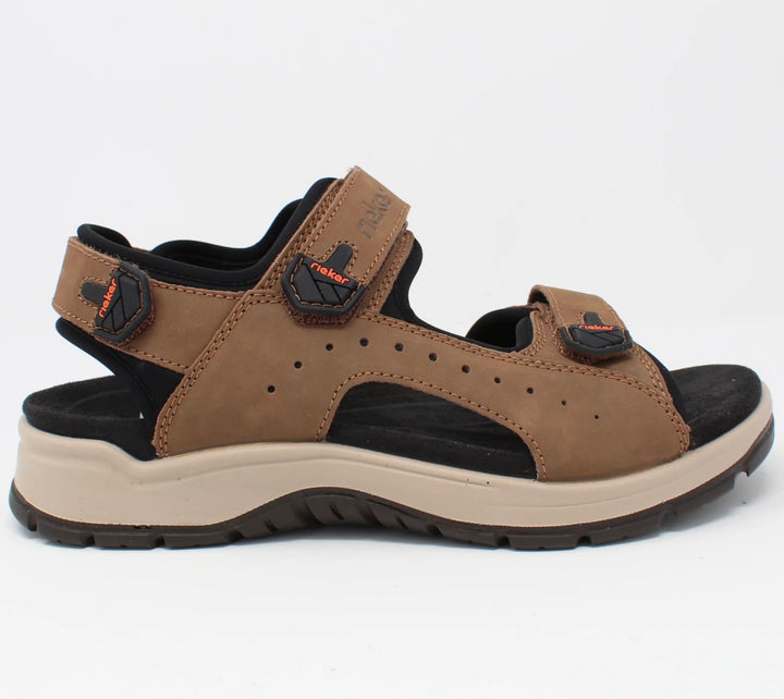 MENS BROWN VELCRO SANDAL