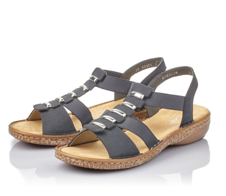BLUE ELASTICATED SANDAL