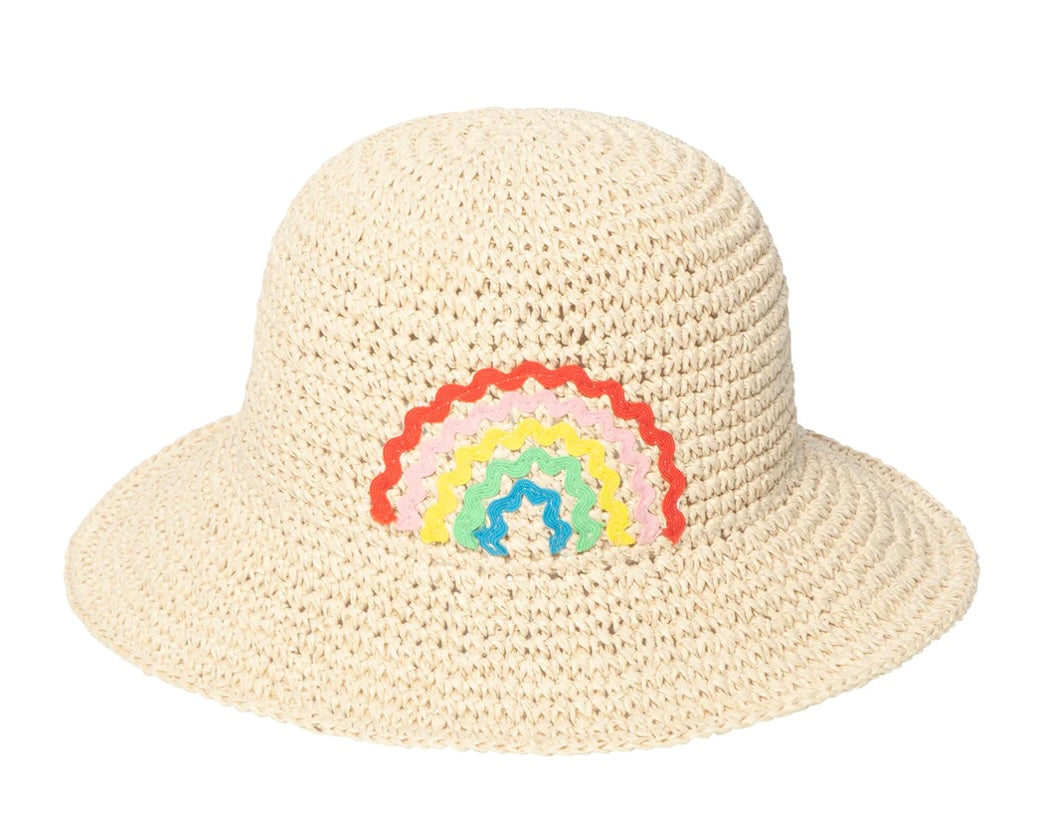 RIC RAC RAINBOW STRAW BUCKET HAT