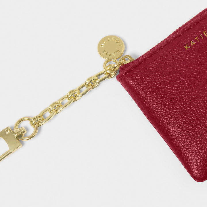 TILLY KEYCHAIN PURSE IN GARNET RED