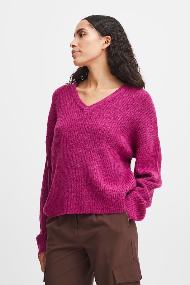 FESTIVAL FUCHSIA ONEMA V NECK JUMPER