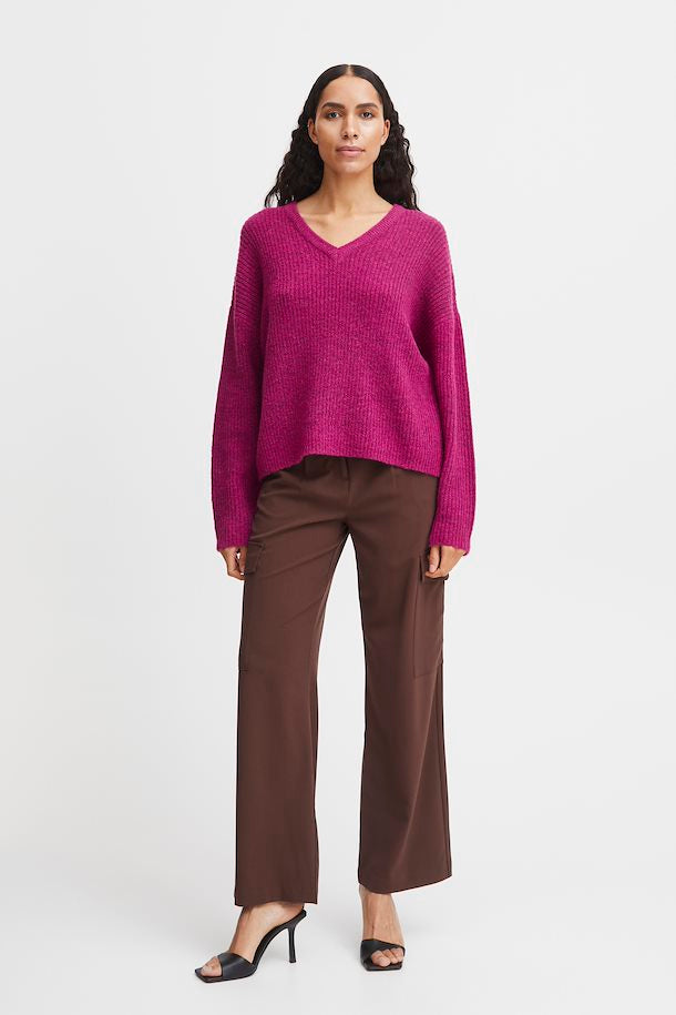 FESTIVAL FUCHSIA ONEMA V NECK JUMPER