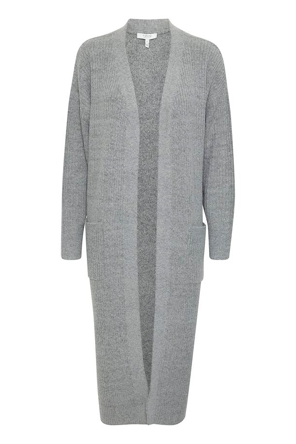 MID GREY MELANGE ONEMA LONG CARDIGAN