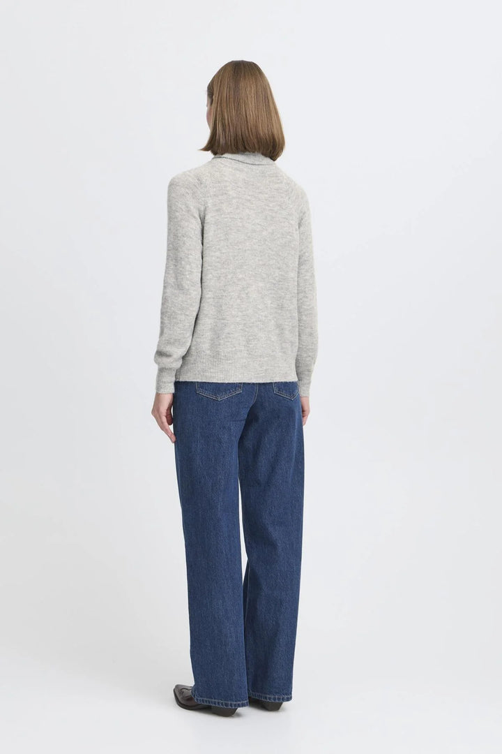 MID GREY MELANGE MONNA ROLLNECK JUMPER