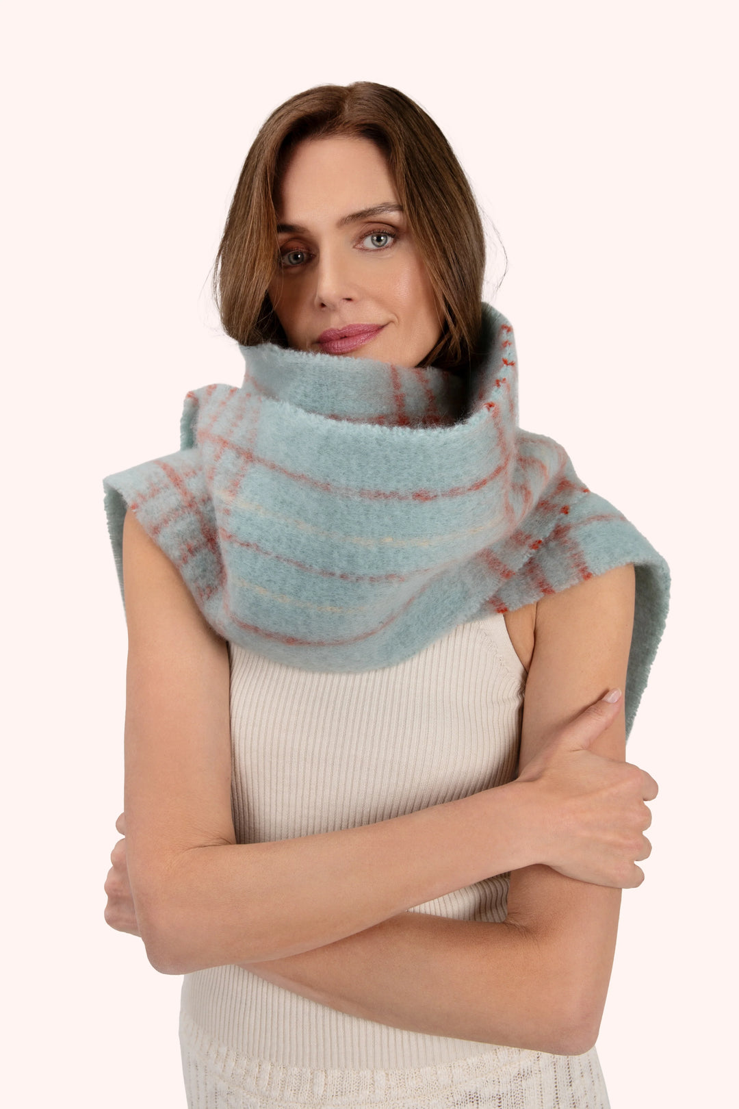 ICE & TANGERINE ANGELICA CHECK SCARF