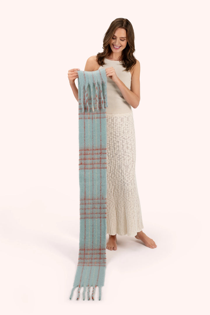 ICE & TANGERINE ANGELICA CHECK SCARF