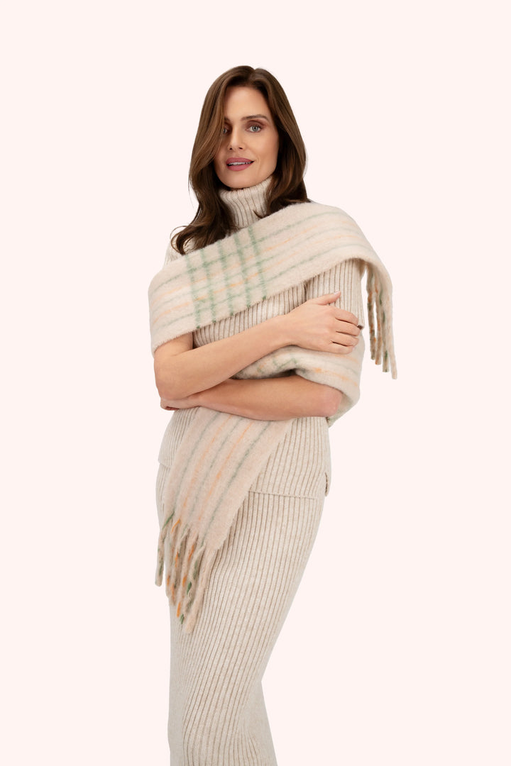 CREAM & SAGE ANGELICA SCARF