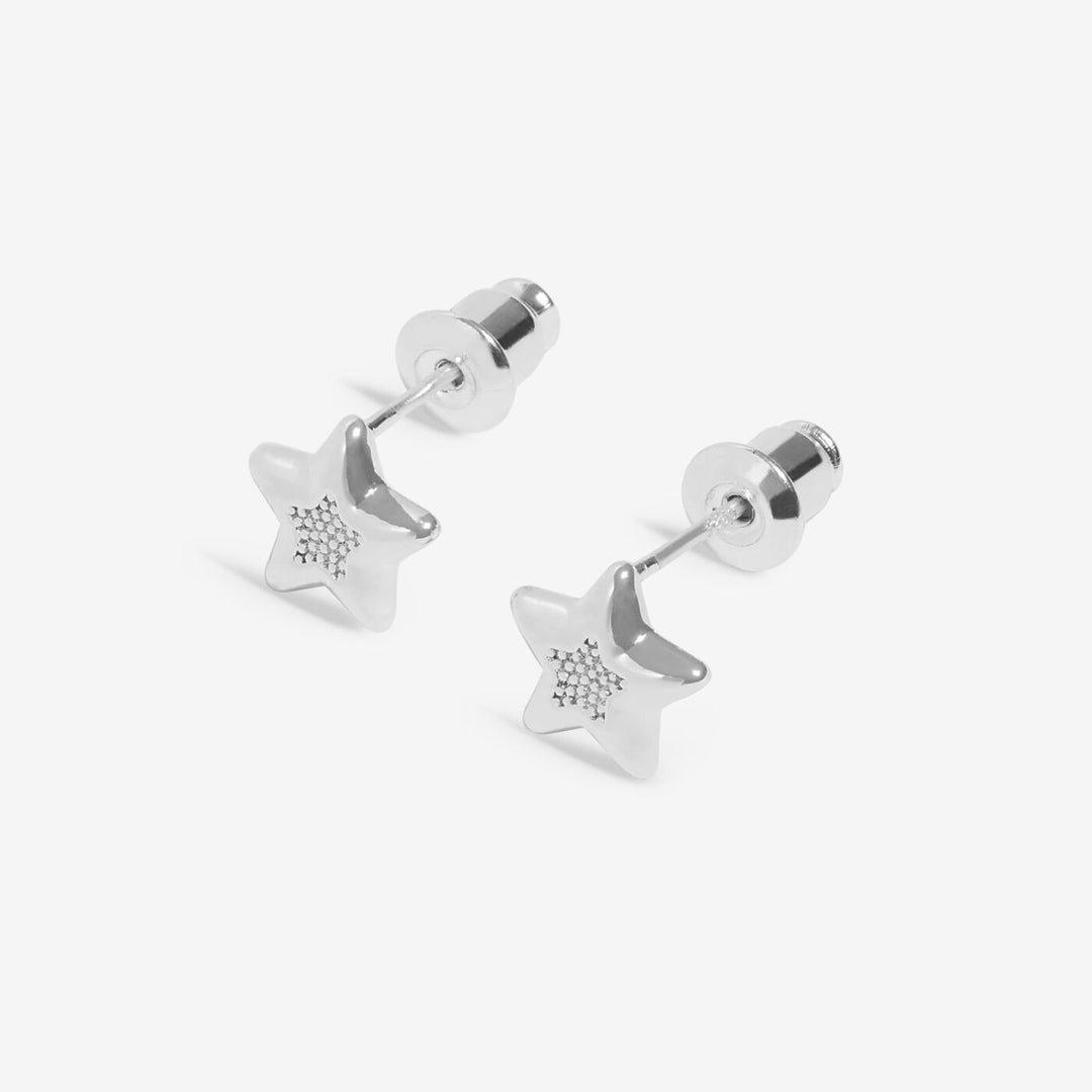 MERRY CHRISTMAS SILVER PLATED STAR EARRINGS