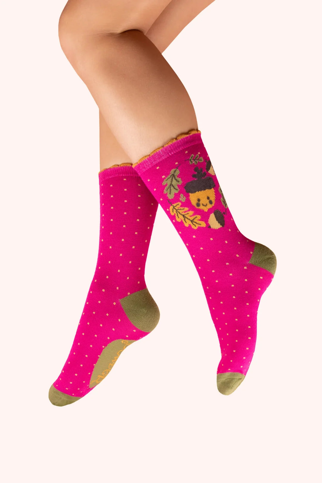 ANKLE SOCK HAPPY ACORN FUCHSIA