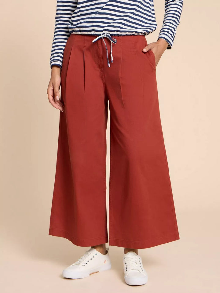 DARK RED SAMIRA WIDE LEG CROP TROUSER