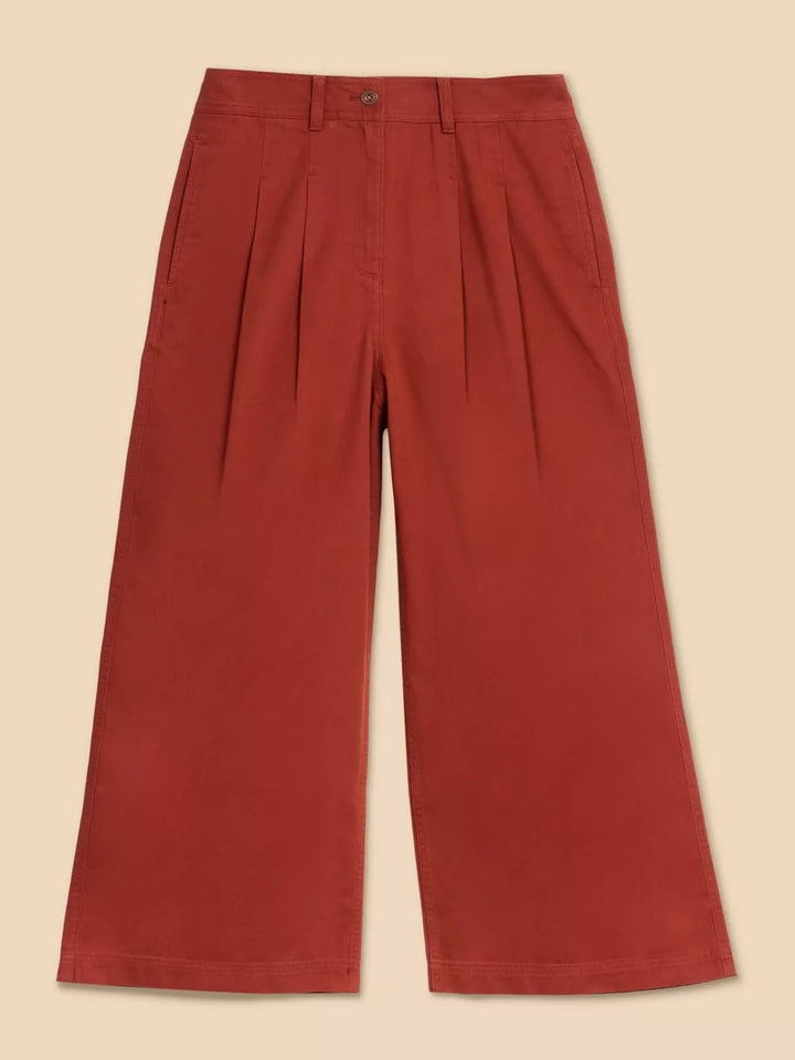 DARK RED SAMIRA WIDE LEG CROP TROUSER