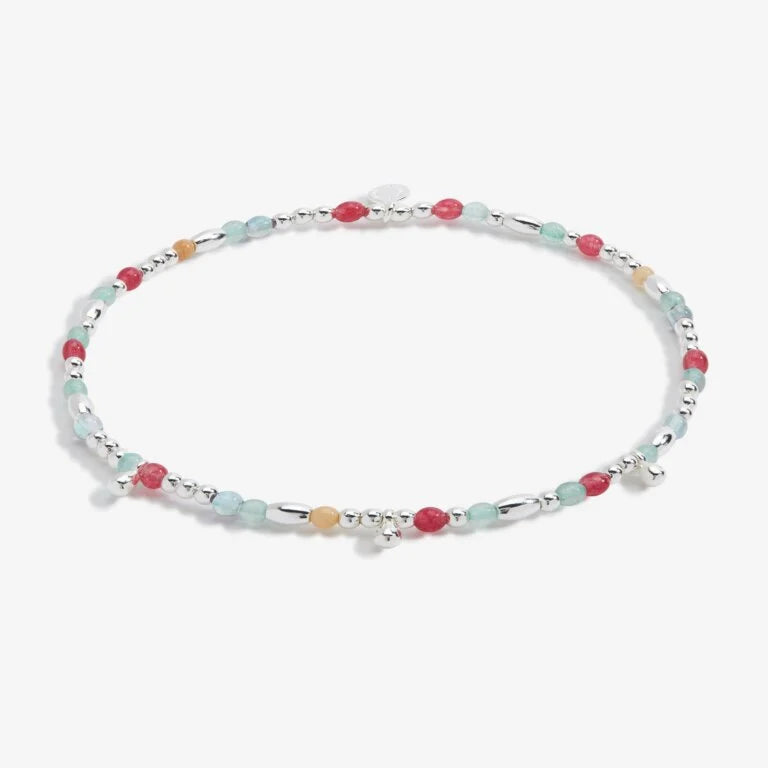 SILVER MULTI STONE ANKLET