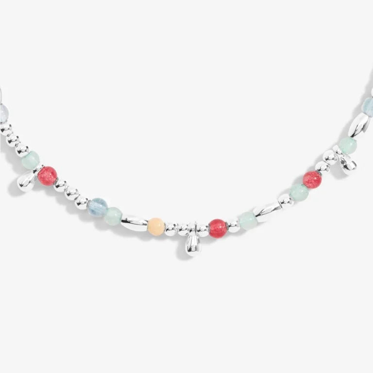 SILVER MULTI STONE ANKLET