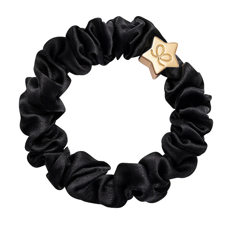 BLACK SILK SCRUNCHIE
