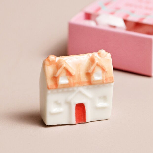 TINY MATCHBOX CERAMIC HOUSE TOKEN