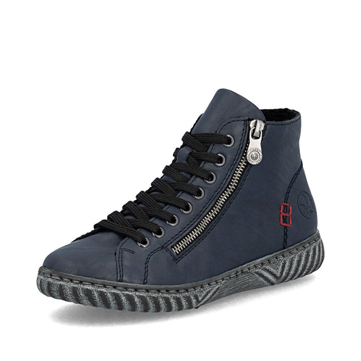 BLUE ZIP & LACE UP SHOE BOOT