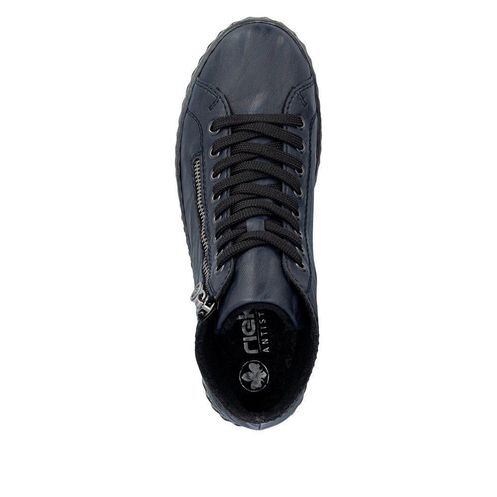 BLUE ZIP & LACE UP SHOE BOOT
