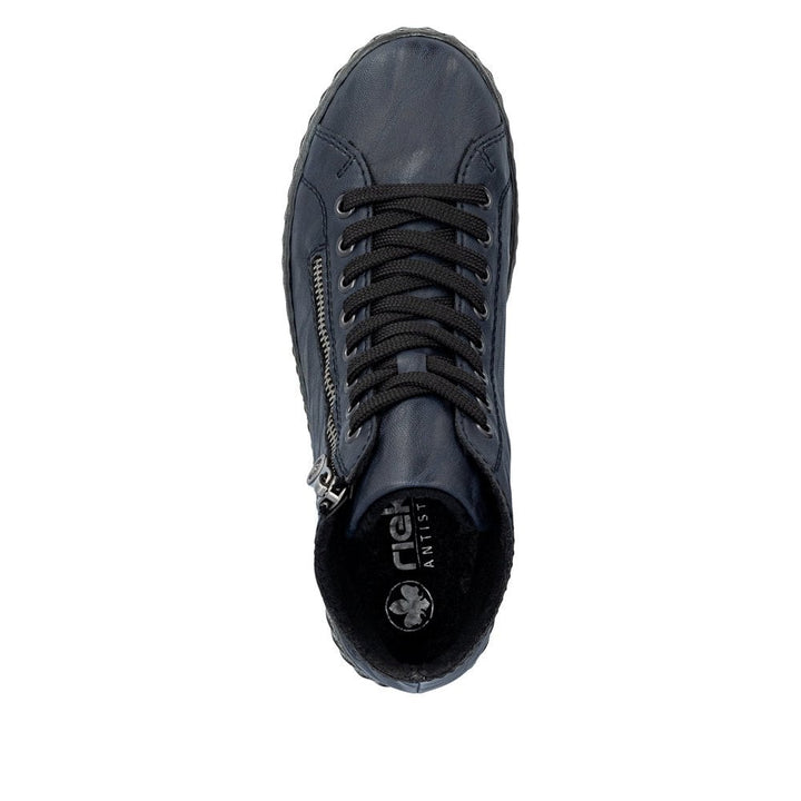BLUE ZIP & LACE UP SHOE BOOT