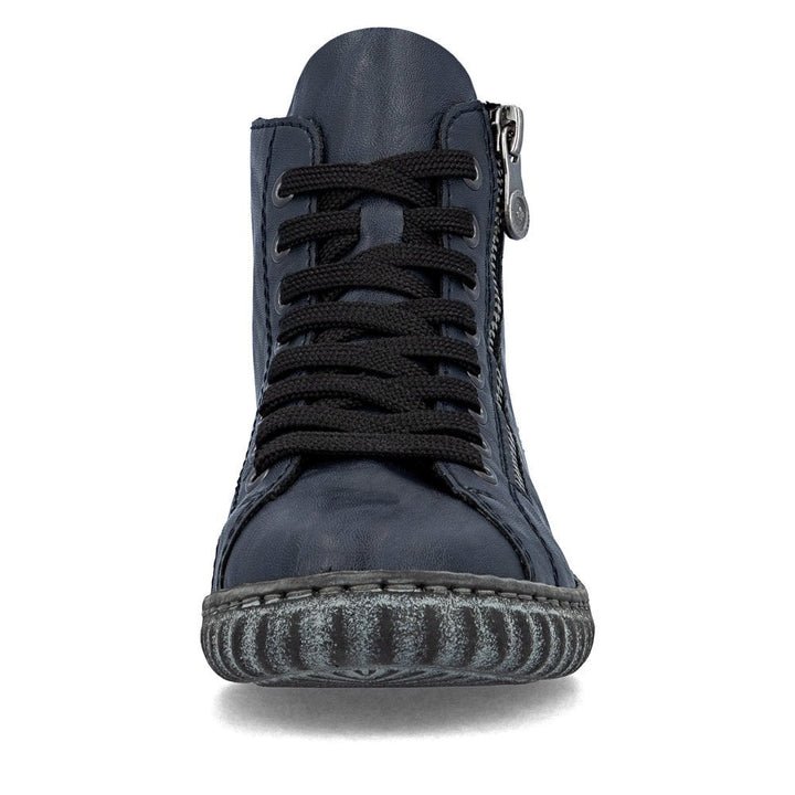 BLUE ZIP & LACE UP SHOE BOOT