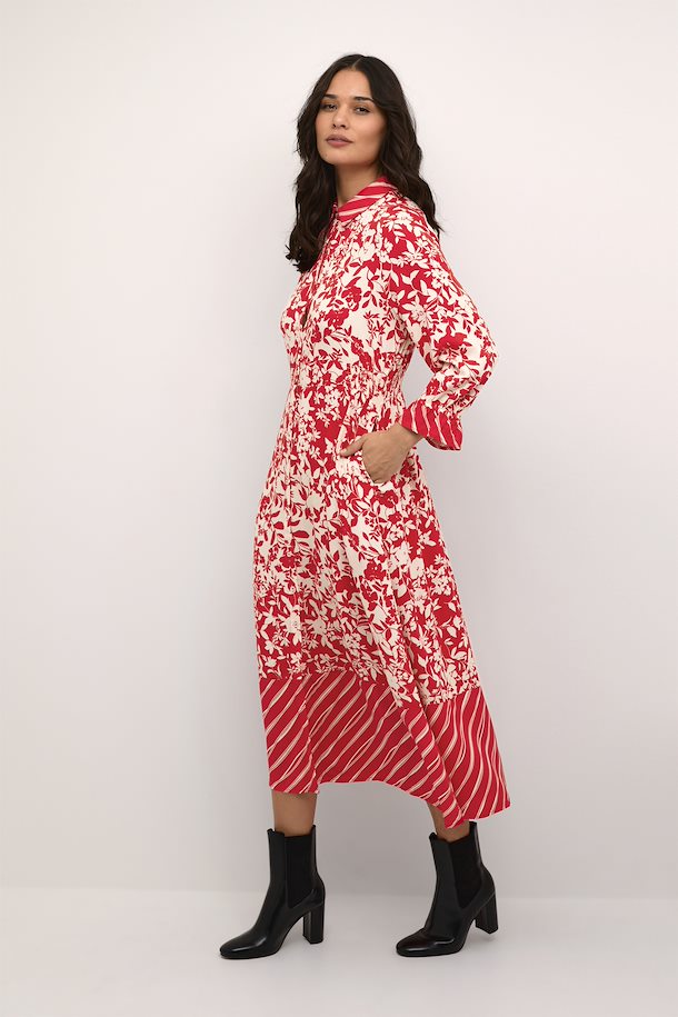 RED FLOWER MIX UMAY DRESS