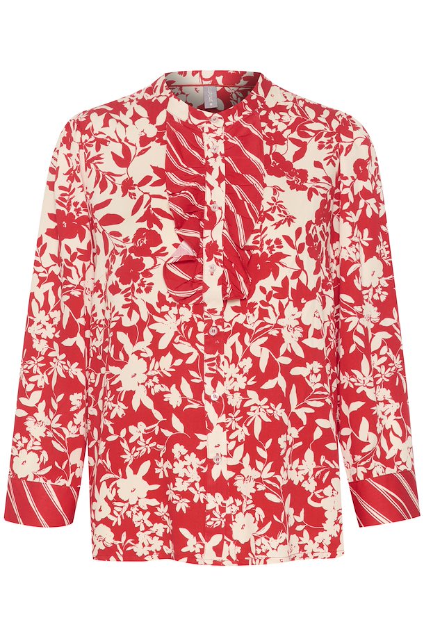 RED FLOWER MIX MAY SHIRT