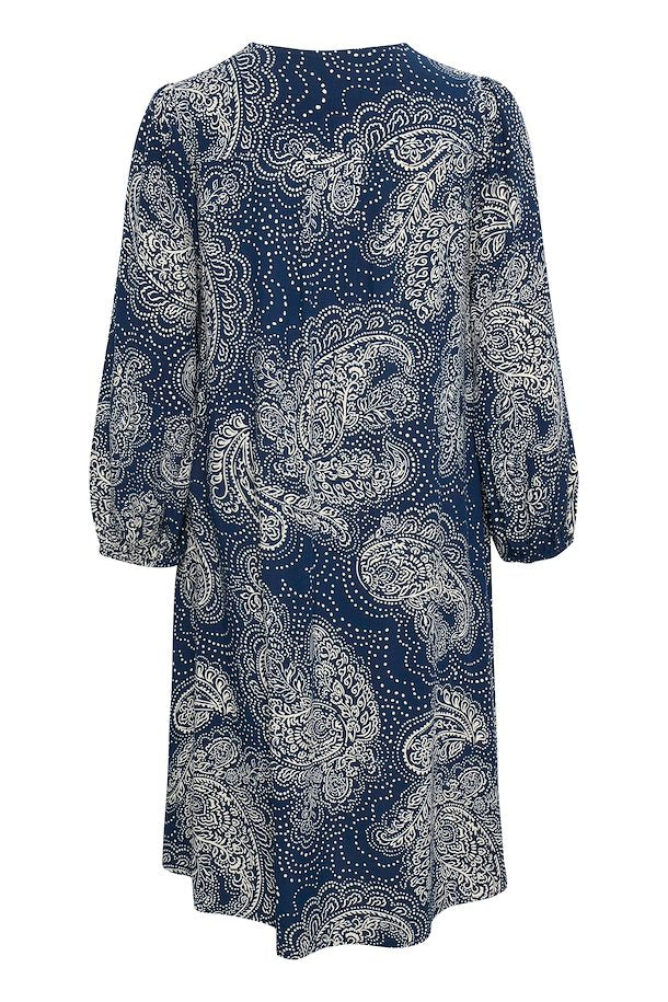 BLUE & WHITE PAISLEY PRINT POLLY TUNIC DRESS