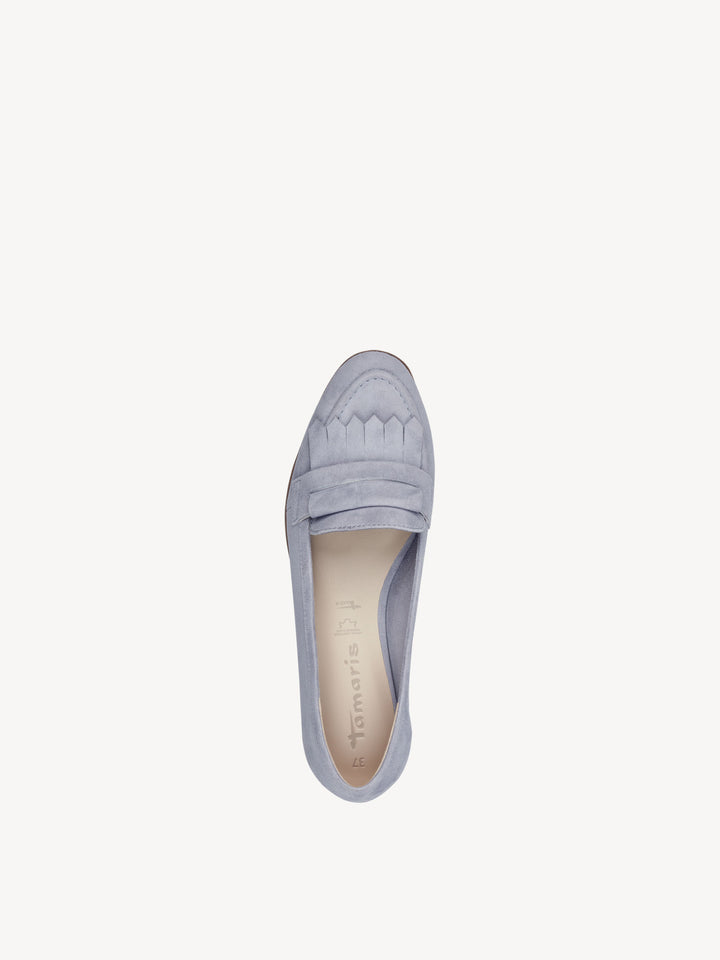 LIGHT BLUE LEATHER SLIPPER SHOE