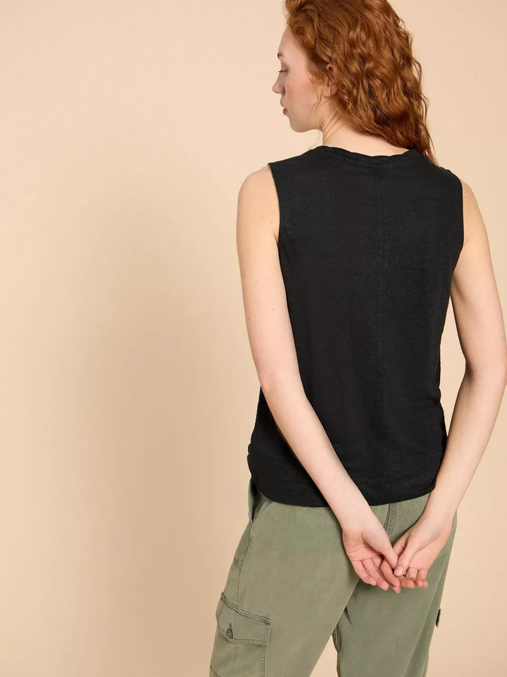 BLACK RYLEE LINEN VEST