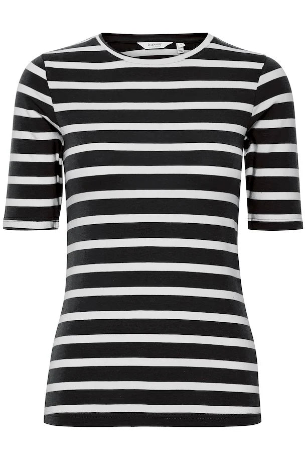 BLACK PAMILA STRIPE T-SHIRT