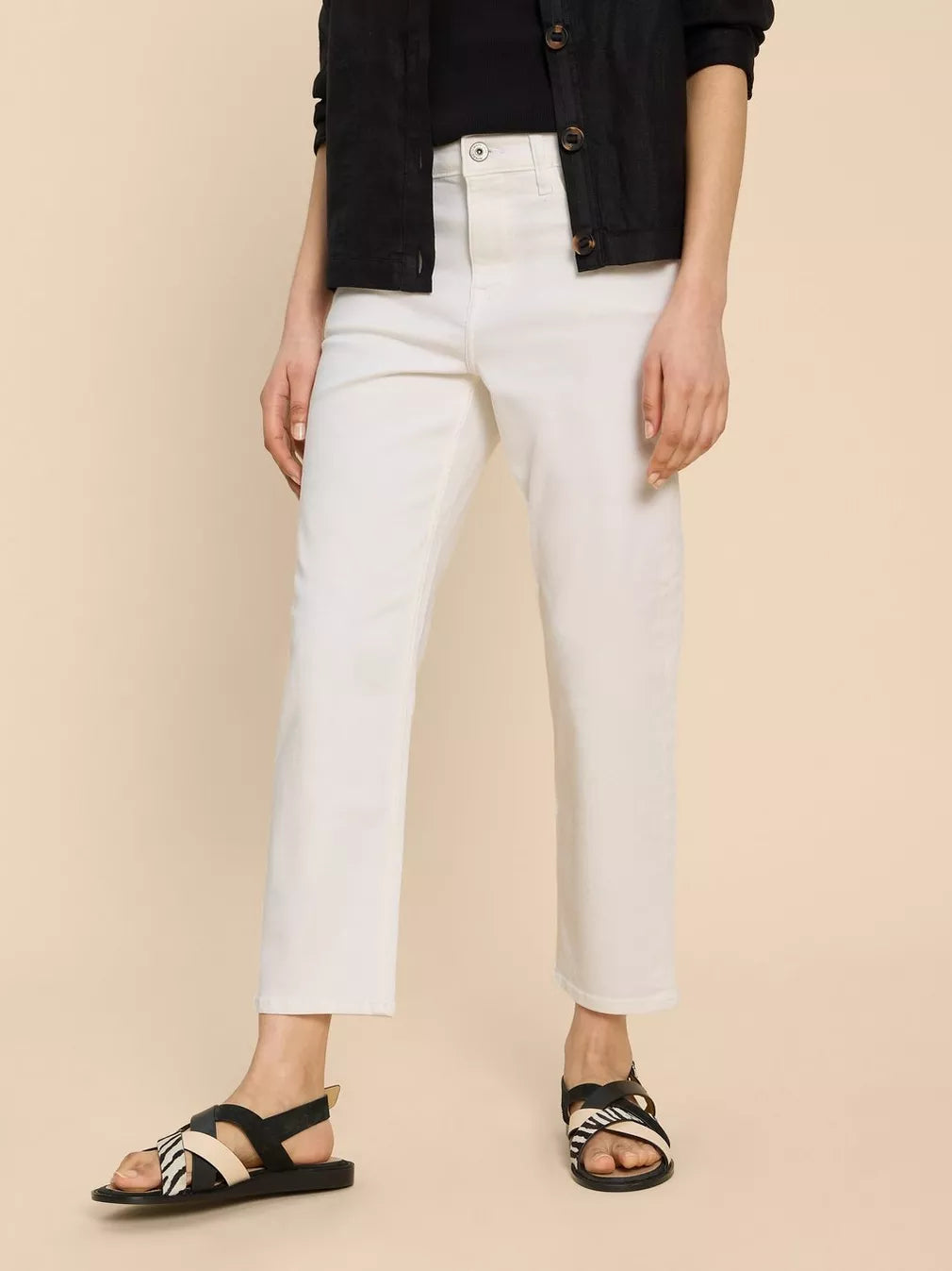 NAT WHITE BLAKE STRAIGHT CROP JEAN