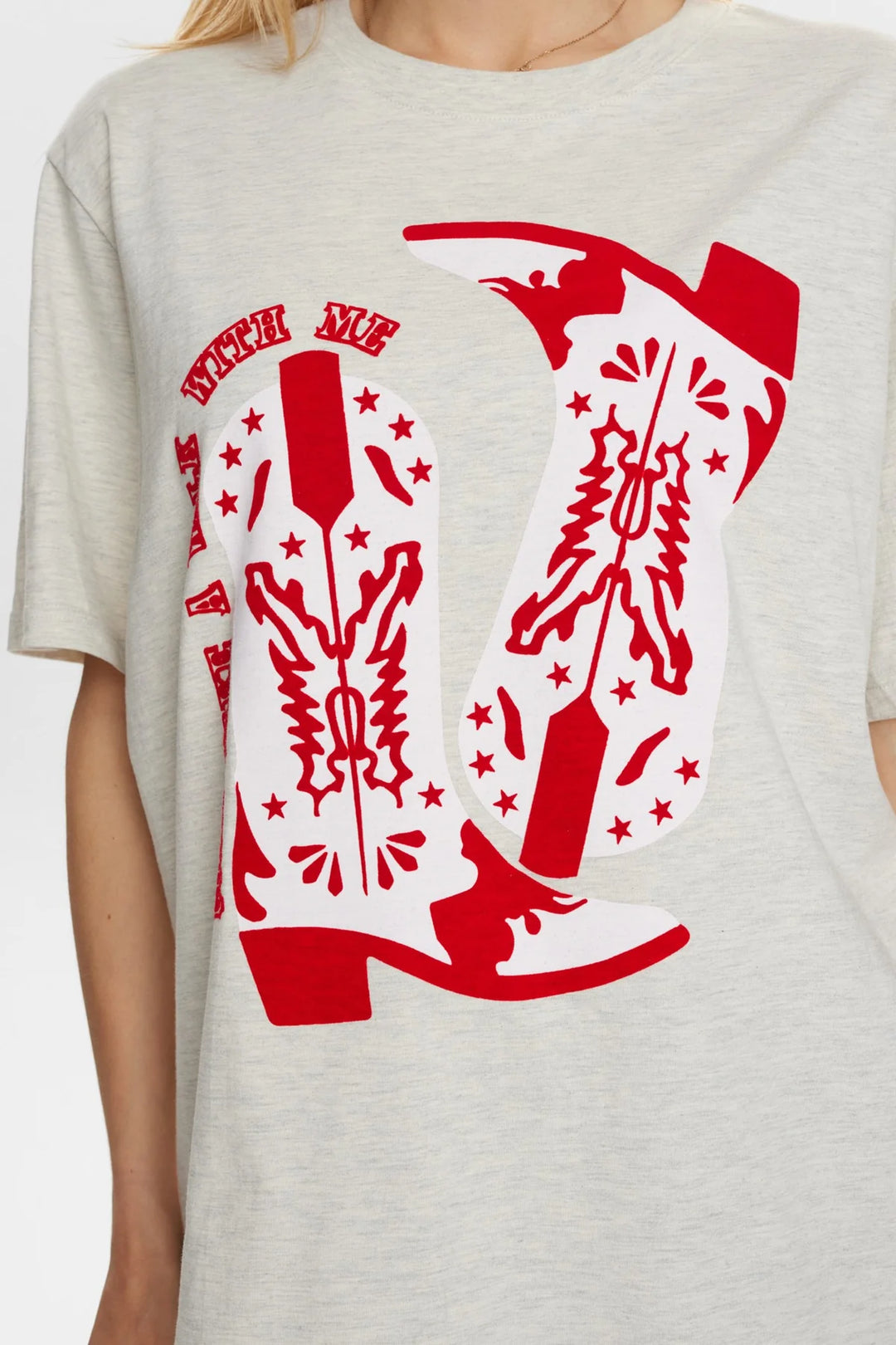 CRÈME MELANGE WESTERN T-SHIRT
