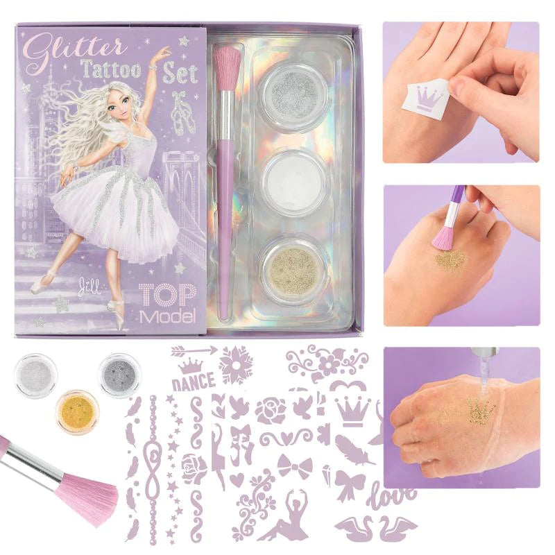 TOP MODEL BALLET GLITTER TATTOO SET