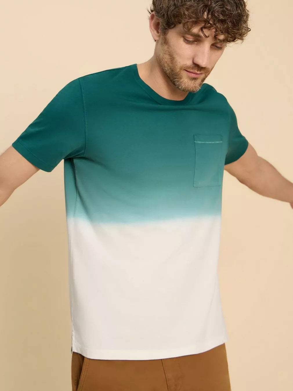 TEAL ABERSOCH DIP DYE TEE