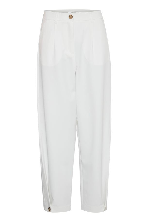 MARSHMALLOW WHITE DECERI BUTTON TROUSER