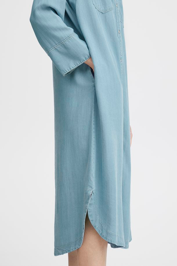 LIGHT BLUE DENIM LANA SHIRT DRESS