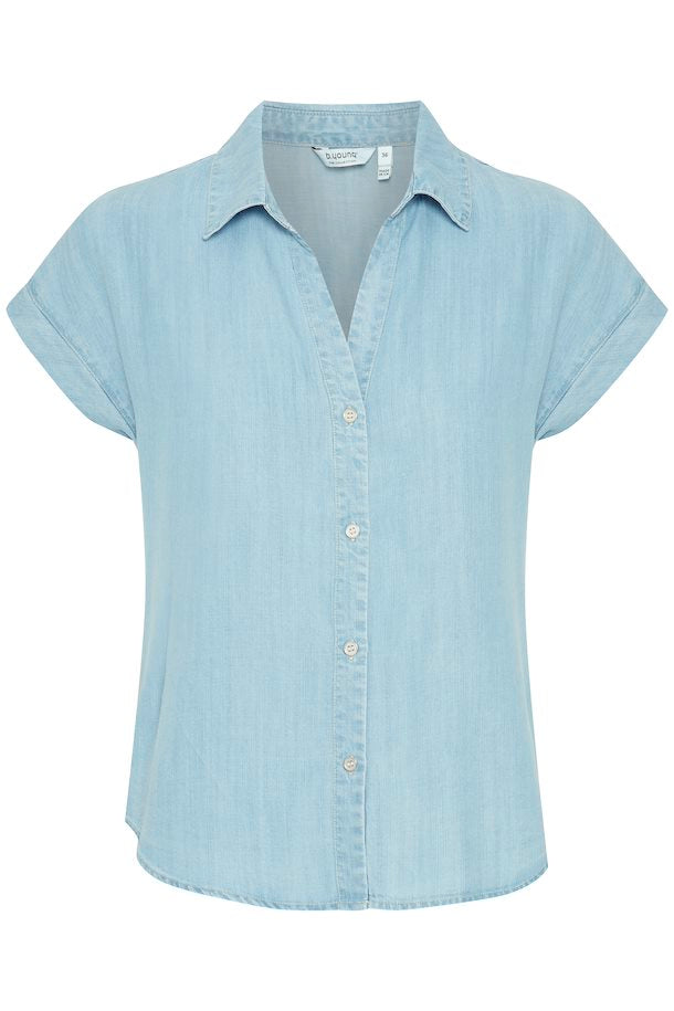 LIGHT BLUE DENIM LANA SHORT SLEEVED SHIRT