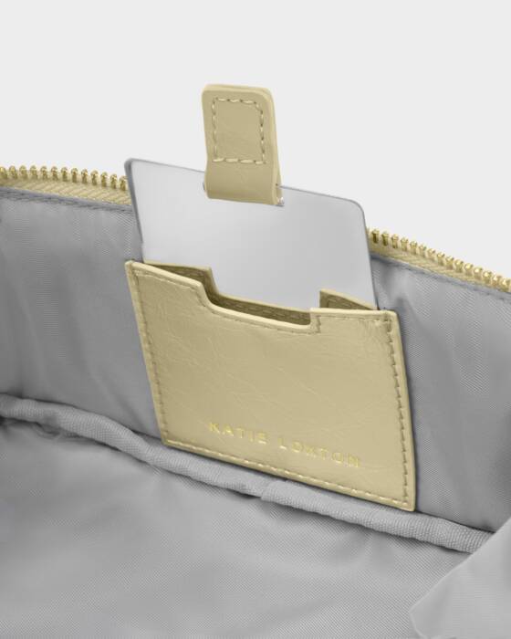 PATENT CRACKLE GOLD FOLD-OUT MIRROR MAKE UP BAG
