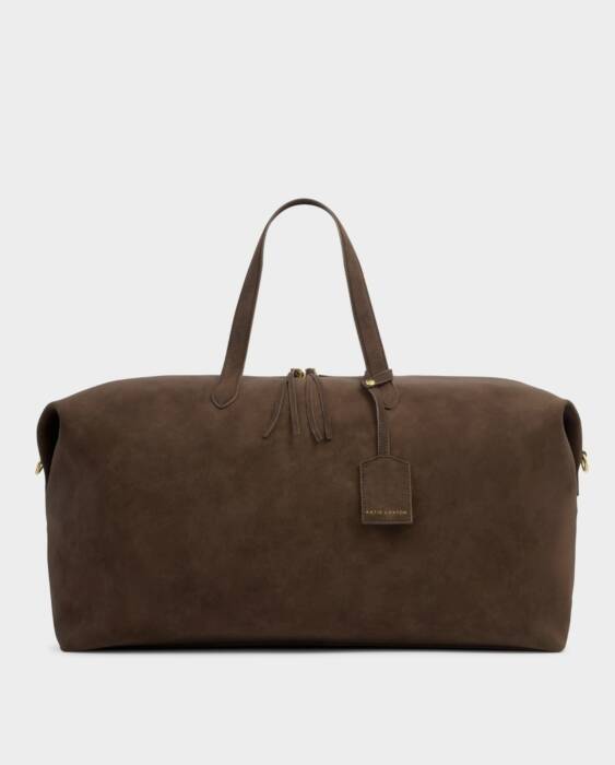 SOHO WEEKEND BAG CHOCOLATE WASHED SUEDETTE