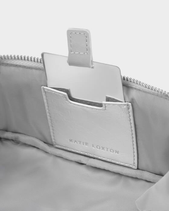SILVER PATENT CRACKLE FOLD-OUT MAKE UP BAG