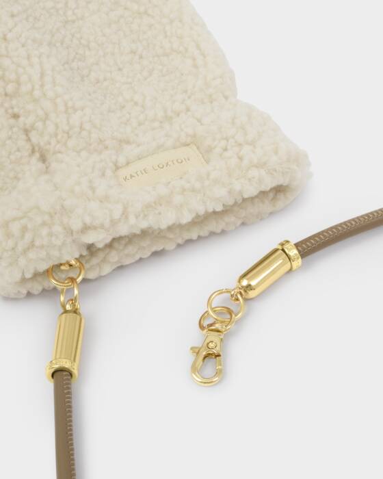 TEDDY MITTENS WITH CORD CREAM