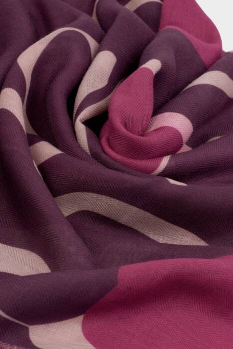 ORGANIC HEART PRINT SCARF MAROON