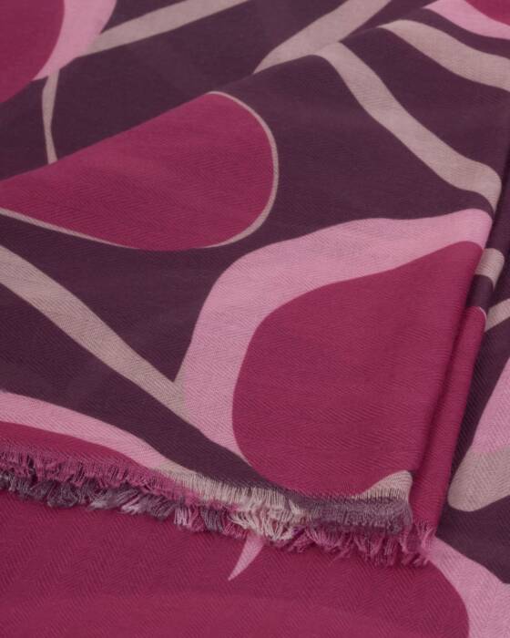 ORGANIC HEART PRINT SCARF MAROON