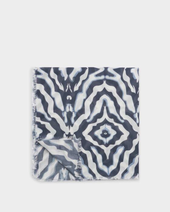 KALEIDOSCOPE PRINT SCARF NAVY