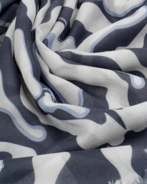 KALEIDOSCOPE PRINT SCARF NAVY