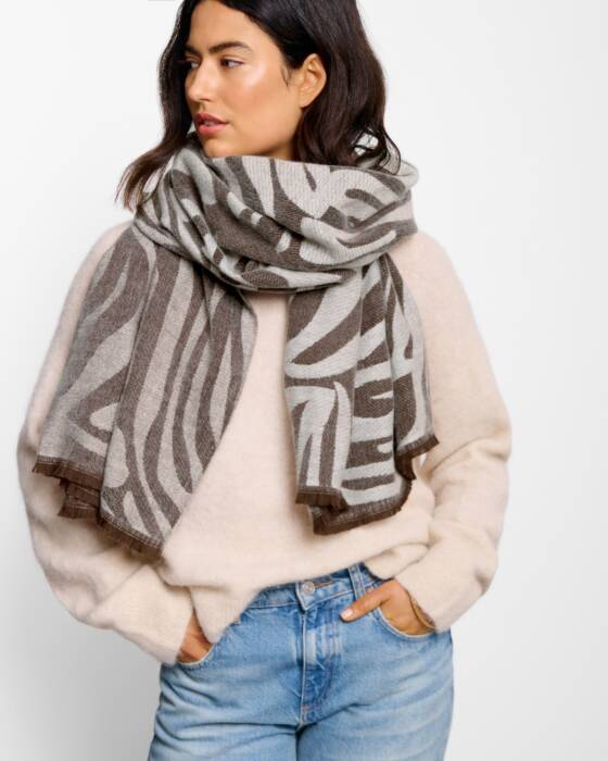 ZEBRA PRINTED BLANKET SCRAF CHOCOLATE