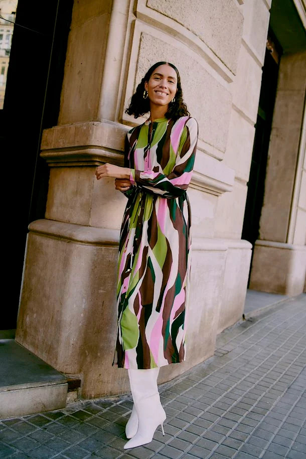 GUACAMOLE MIX HISIA LONG DRESS