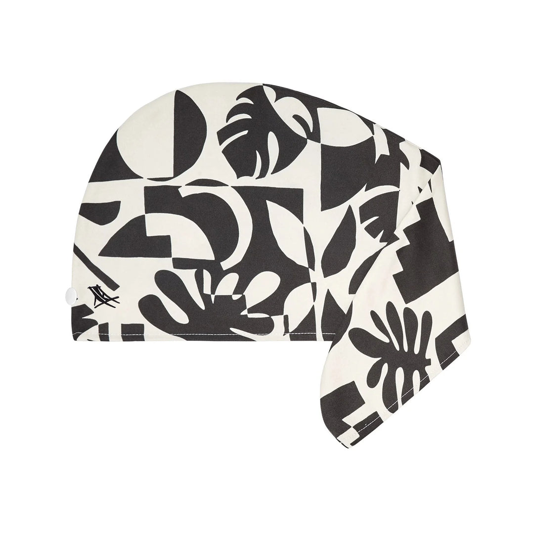 MIDNIGHT MONO PRINT QUICK DRY HAIR WRAP