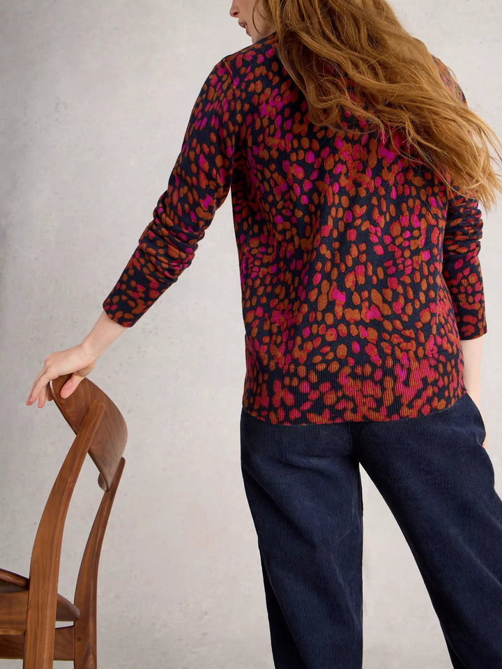 NAVY PRINT KATIE PRINT JUMPER