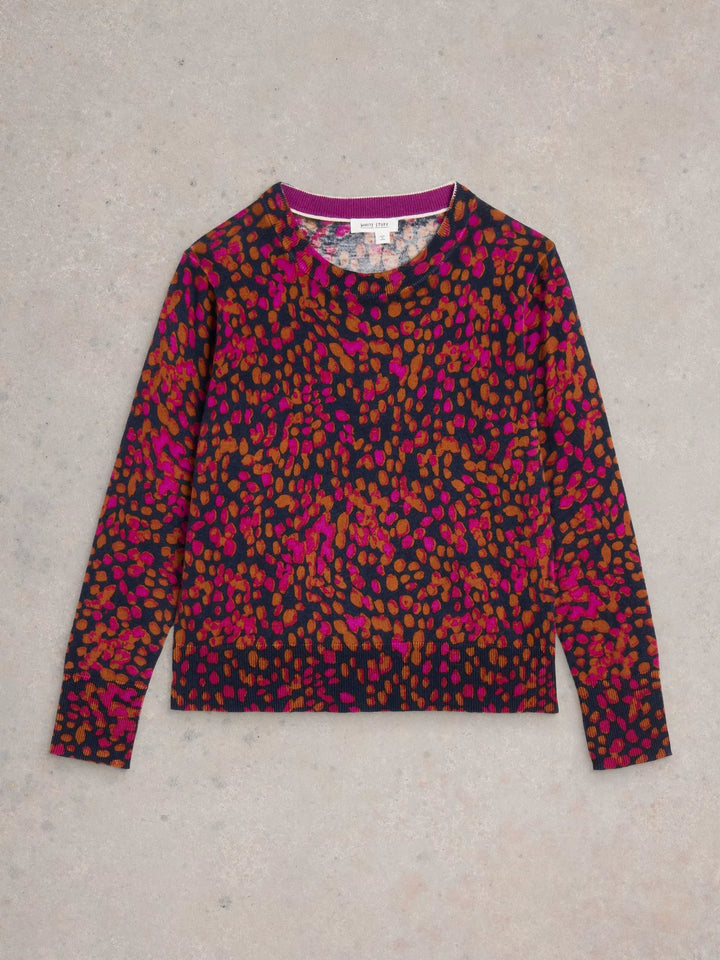 NAVY PRINT KATIE PRINT JUMPER